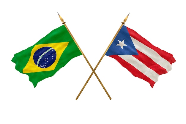 Background for designers National Day 3D model National flags of People's Republic of Brazil and PuertoRico