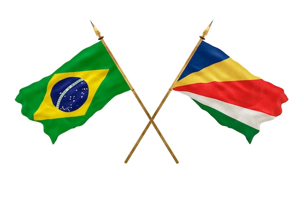 Background for designers National Day 3D model National flags of People's Republic of Brazil and Seychelles