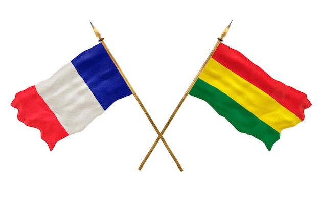 Background for designers National Day 3D model National flags of People's Republic of France and Bolivia