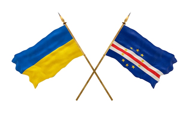 Background for designers National Day National flags of Ukraine and Cape Verde