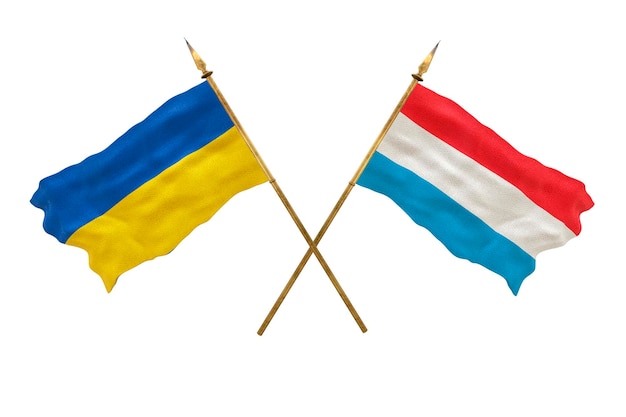 Background for designers National Day National flags of Ukraine and Luxembourg