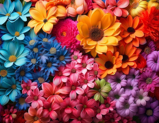 Photo background of different beautiful flowers