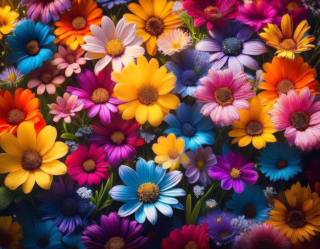 Photo background of different beautiful flowers