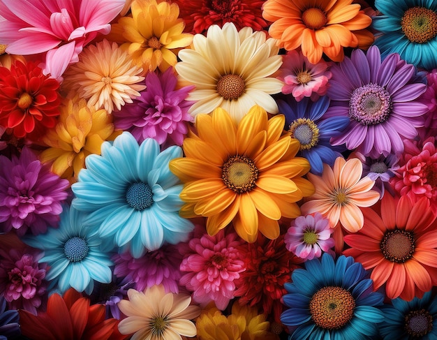 Photo background of different beautiful flowers