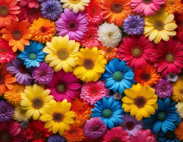 Photo background of different beautiful flowers