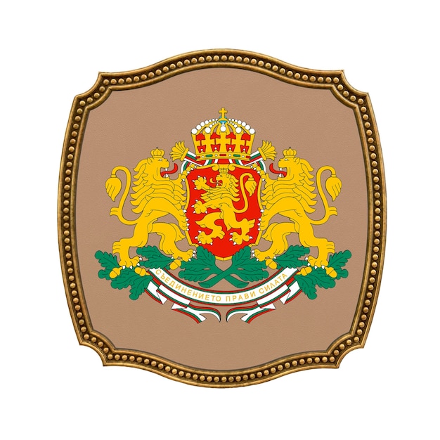 Background for editors and designers National holiday 3D illustration Icon coat of arms of Bulgaria