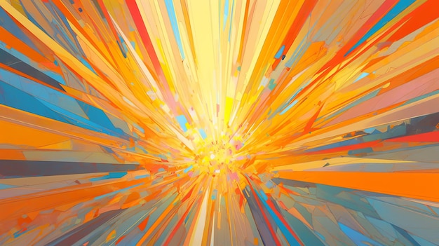 Background of explosive burst of bright colors digital art illustration