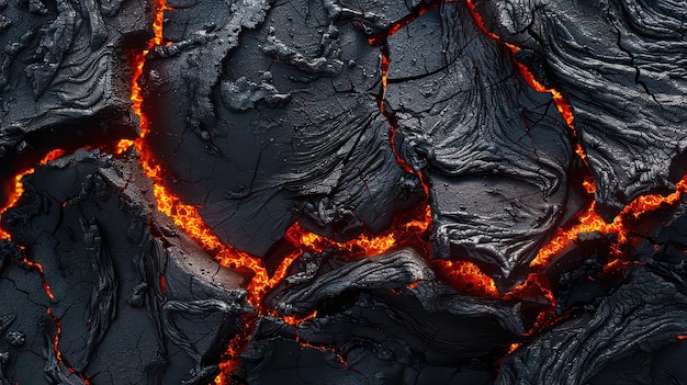 Photo background featuring molten lava and volcanic rock texture