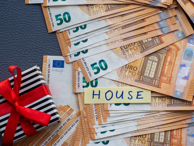 Background of the fifty euros banknotes