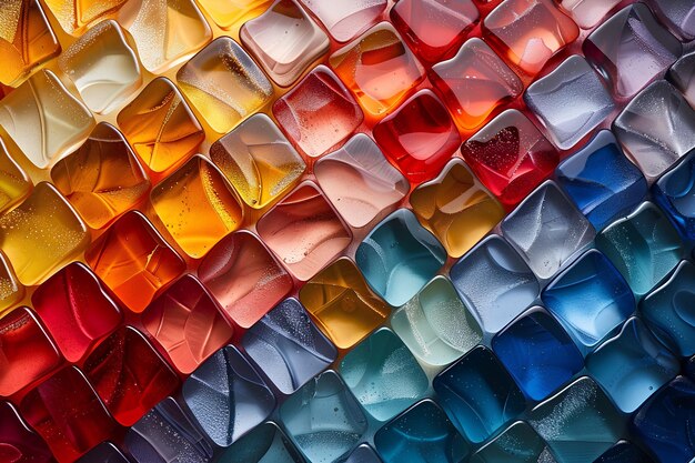 Background in the form of multicoloured square pieces of translucent glass