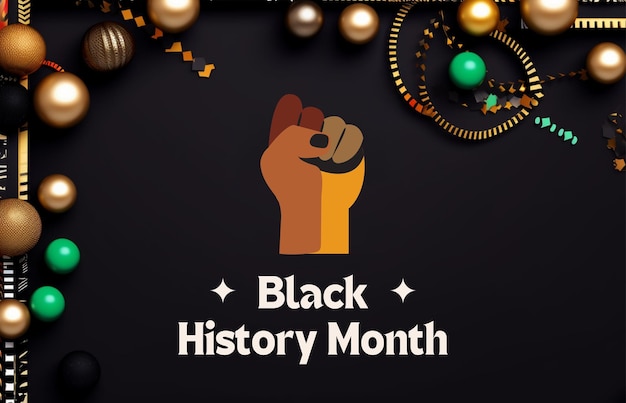 Photo background frame of black history month with text generative ai