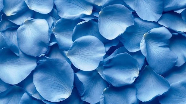 Photo background of fresh blue rose petals