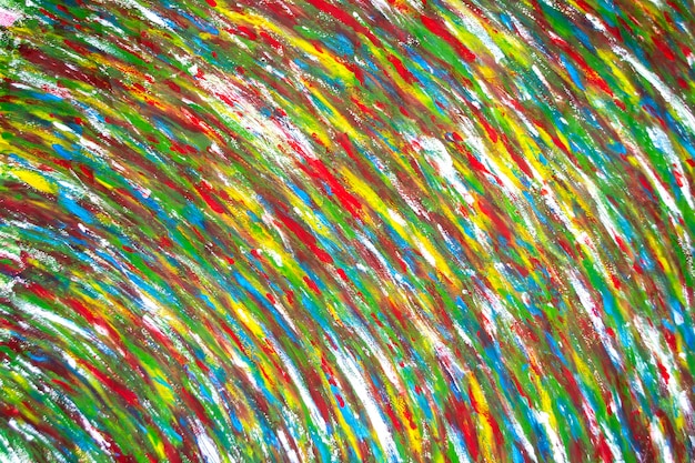 Background from different strokes of red yellow white green and blue paint