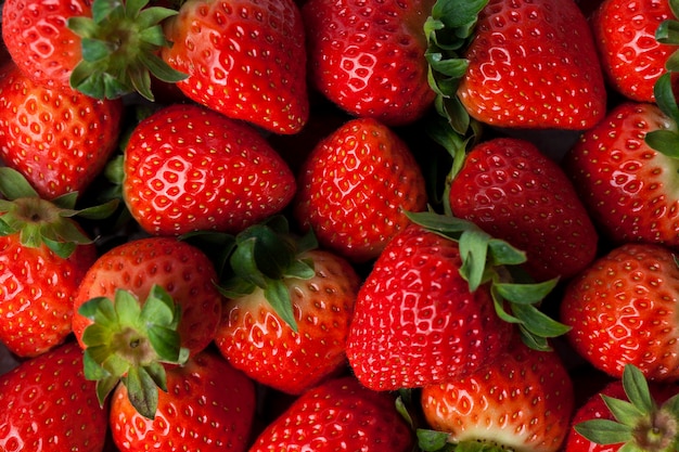 background from freshly harvested strawberries