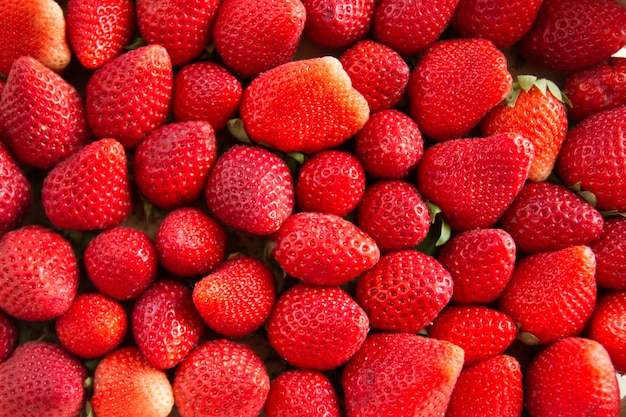 Background from freshly harvested strawberries