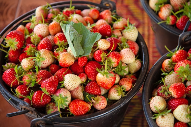 background from freshly harvested strawberries.