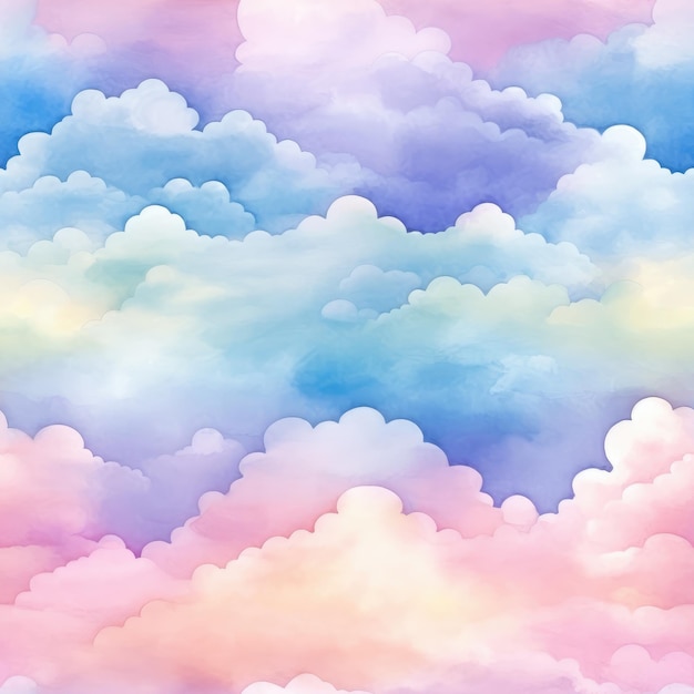 Background from magical fairytale gentle rainbow clouds with stars For design of holiday invitations and cards