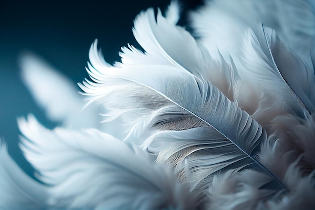 Background from white feathers Generative AI