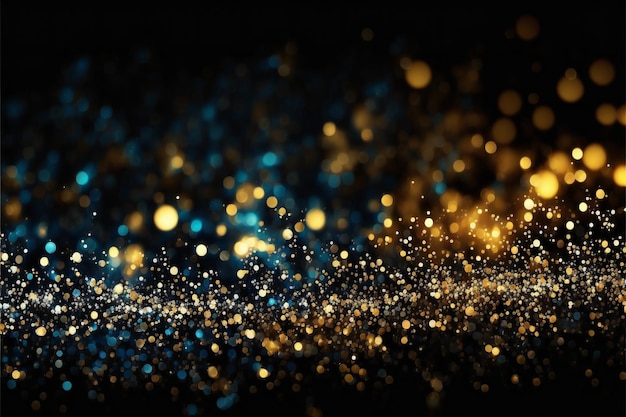 Background of glitter lights blue gold abstract backgrounds