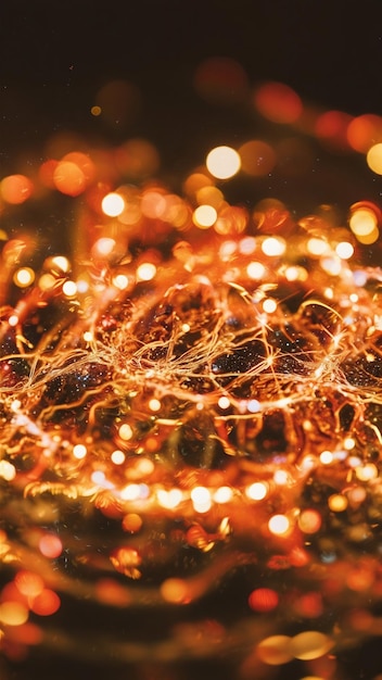 background of gold abstract glitter lights de focused