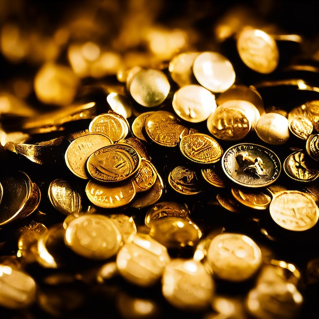 Background of gold coins