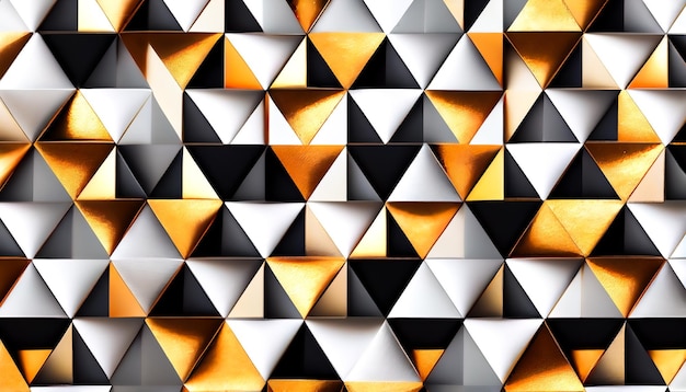 Background of gold and white 3d triangles Generative AI Generative AI