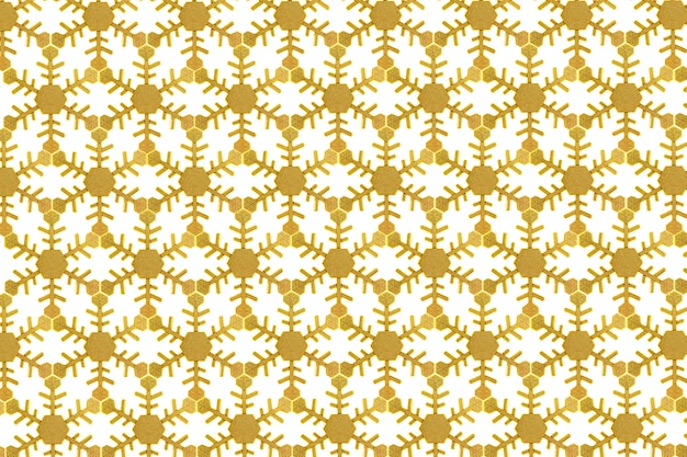 Background of golden christmas snowflake on white 