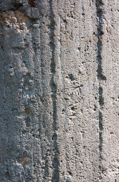 Background of gray old concrete wall with chips and bumps