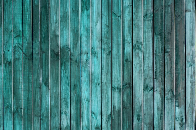 Background of green and blue painted wooden boards, painted wood texture