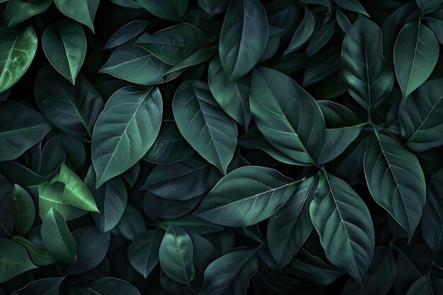 Background of Green Leaves Abstract Dark Jungle Nature Wallpaper