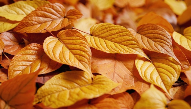 Background group autumn orange leaves