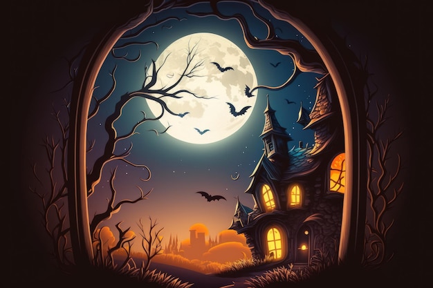 Background Halloween Moon gazing Fifteen nights