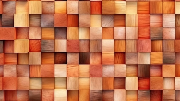 The background has cubic wood texture Generative AI