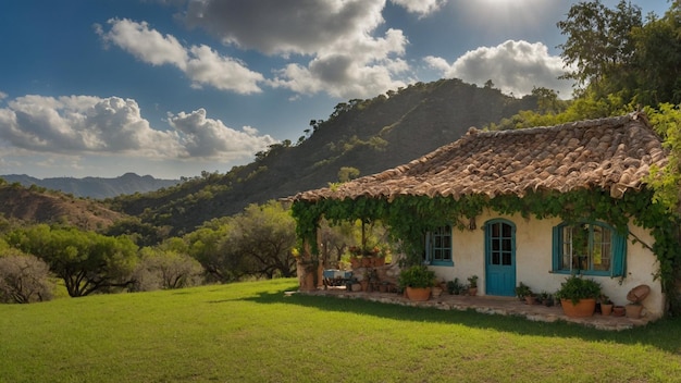 background house in the countryside quiet and simple