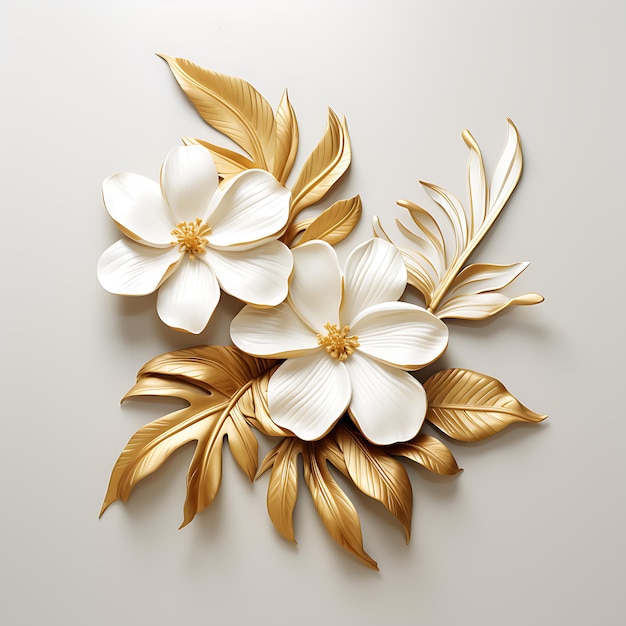 Background illustration flower golden white