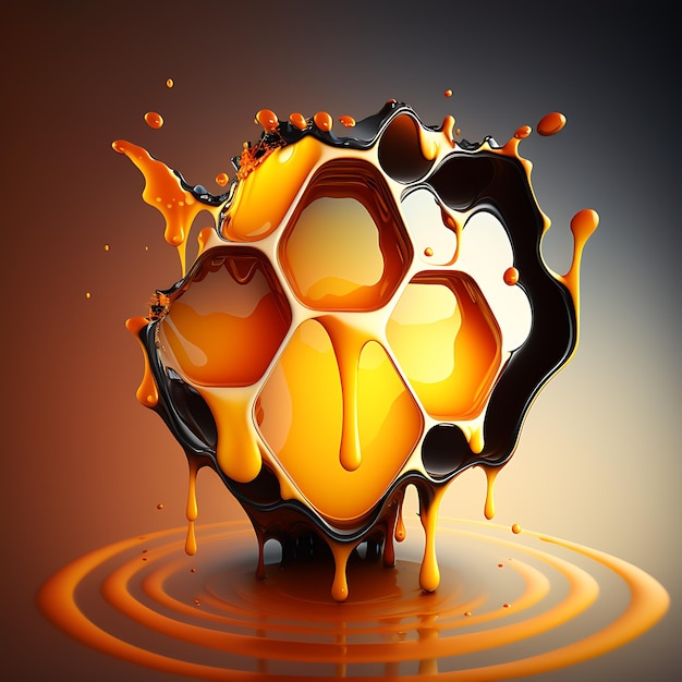 Background illustration honey cells honeycomb