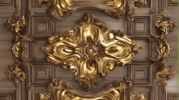 Background illustration luxury gold wood ceiling