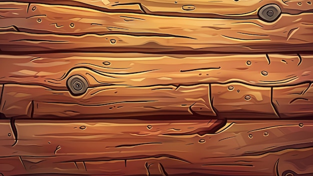 Photo background illustration of a wooden plank hand drawn in cartoon style