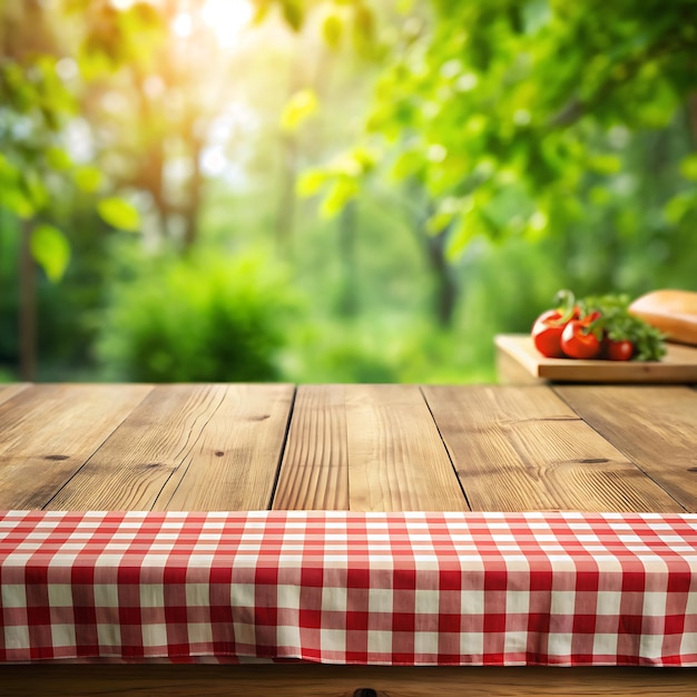 A background image of a warmly lit kitchen with a polished wooden table