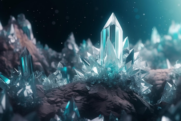 background image with crystals