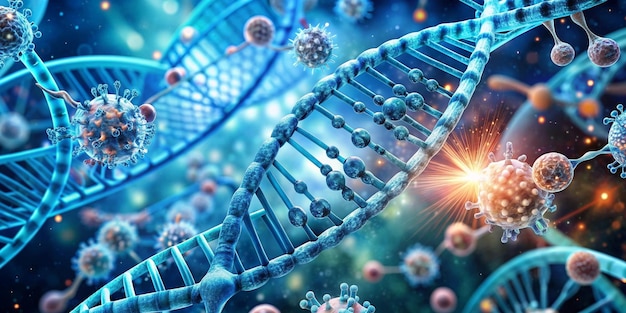 Background information on DNA genes science helix cells genetics medical biotechnology biology