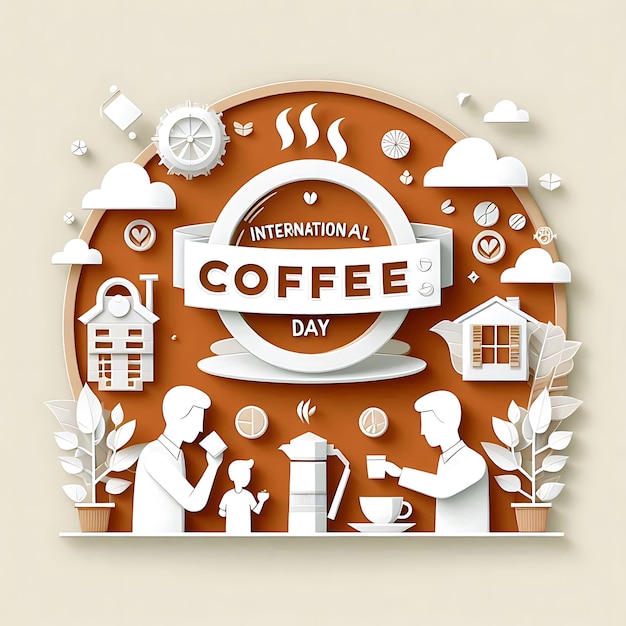 Photo background for international coffee day celebration