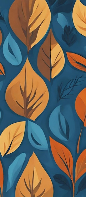 Background of leaves in hand drawing style