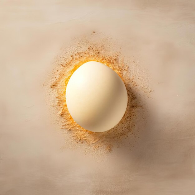 Photo on the background a light golden sunny side up white egg in the style of david burdeny