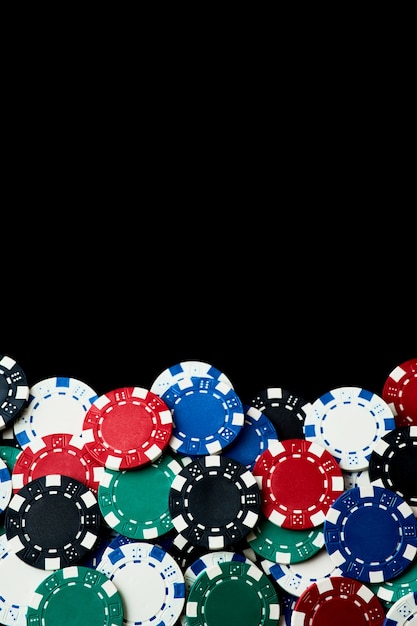 Background made of casino chips top down view