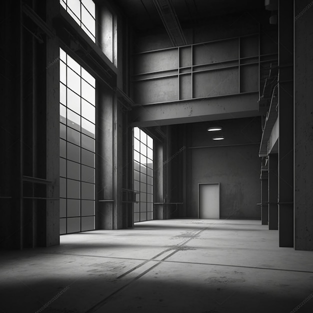 Background of Minimalist Industrial Interior Design Generative AI