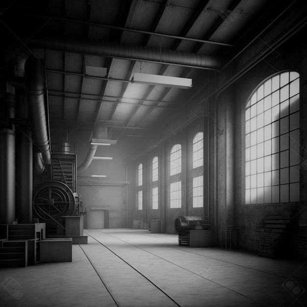 Background of Minimalist Industrial Interior Design Generative AI