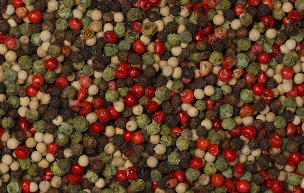 Background of mixed peppercorns