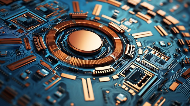 Background of modern interconnected circuit board AI generated