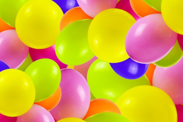 Background of multi colored party balloons mixed